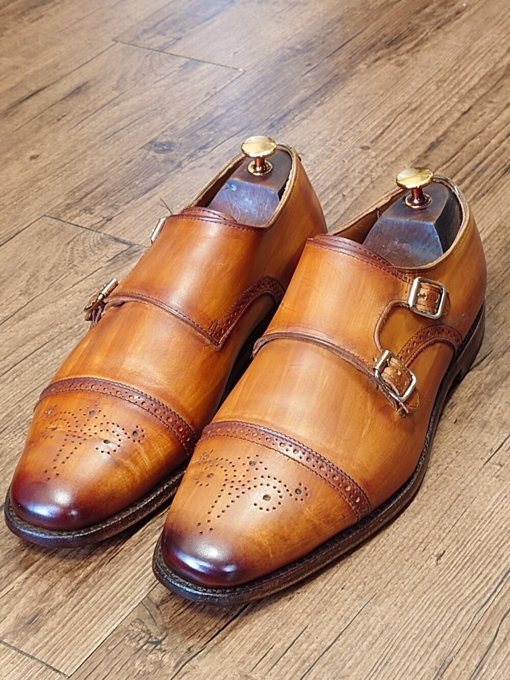 Allen Edmonds St. John's Double Monk Strap Leather Oxfords Dress Shoes Size 11E